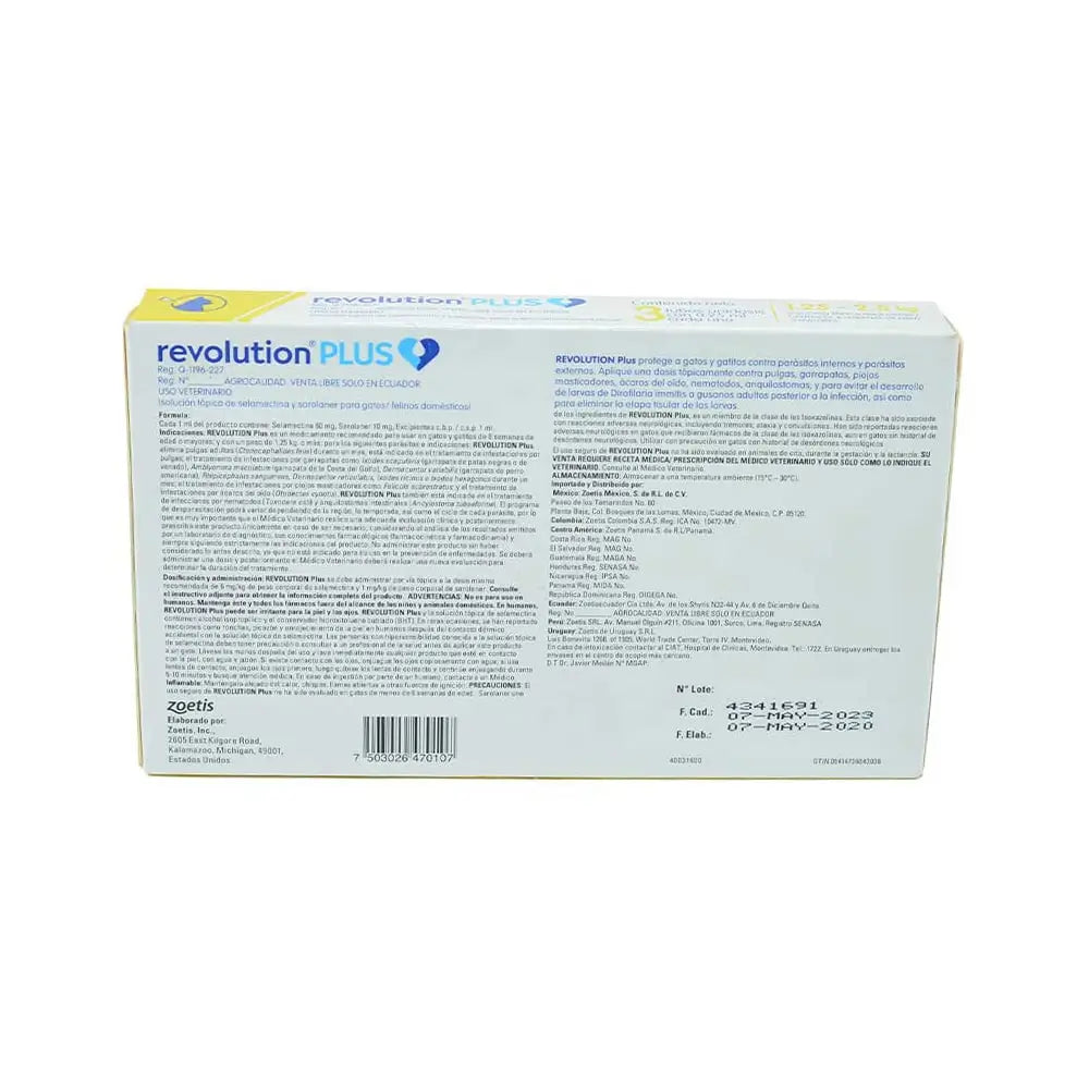 Revolution Plus 0 – 2.5 kg – Antiparasitario completo para gatos pequeños
