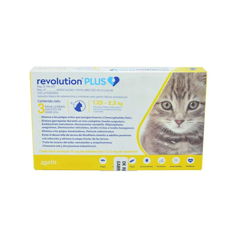 Revolution Plus 0 – 2.5 kg – Antiparasitario completo para gatos pequeños