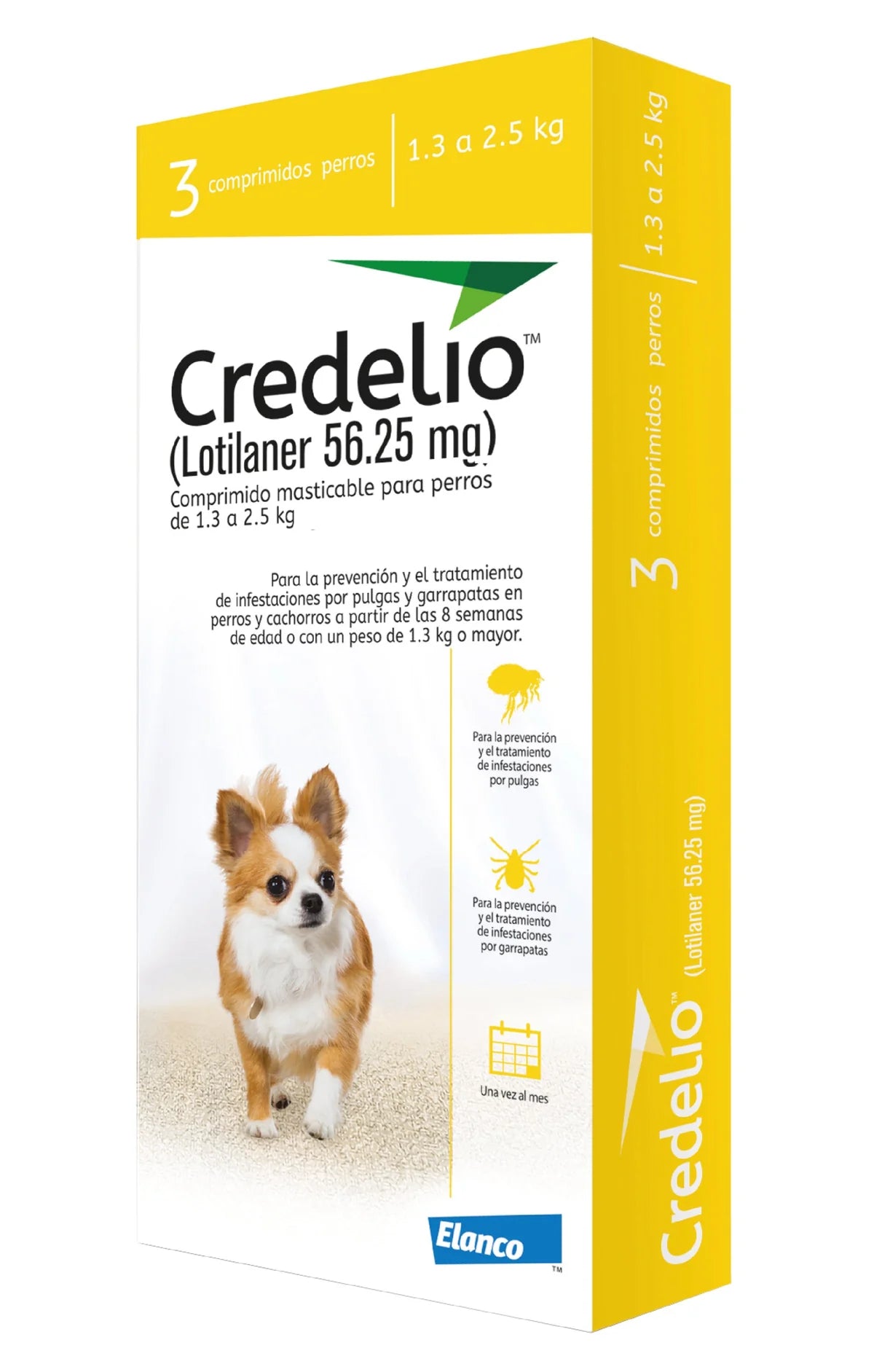 Credelio 56.25 mg – Antipulgas y Garrapatas para Perros de 1.3 a 2.5 kg