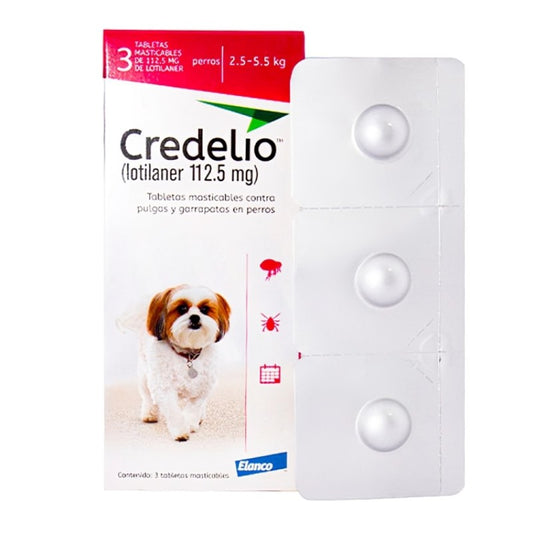 Credelio 112.5 mg – Tableta Masticable para Perros de 2.5 a 5.5 kg