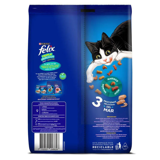Felix Gato Triple Deli Mar 500 g – Alimento seco con sabores del mar