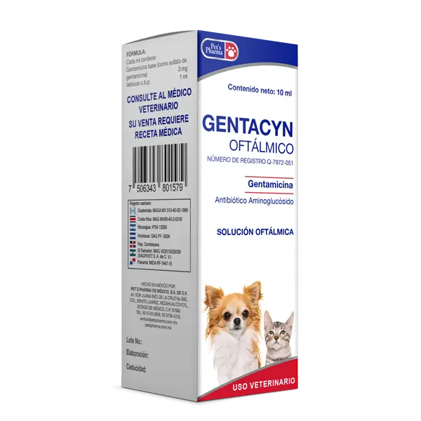 Gentacyn Oftálmico – Solución antibiótica para infecciones oculares en mascotas