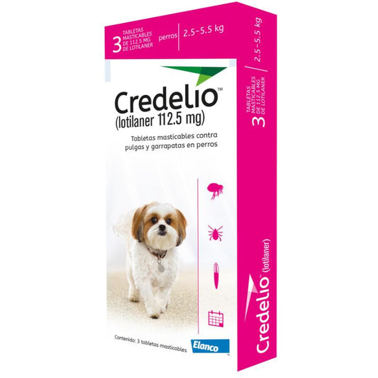 Credelio 112.5 mg – Tableta Masticable para Perros de 2.5 a 5.5 kg