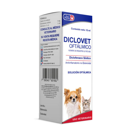 Diclovet Oftálmico 10 ml – Antiinflamatorio Ocular para Perros y Gatos