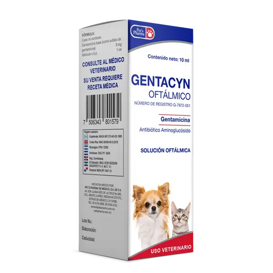 Gentacyn Oftálmico – Solución antibiótica para infecciones oculares en mascotas