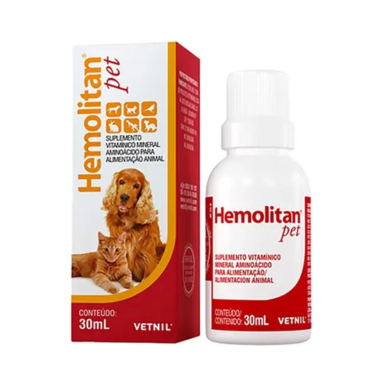 Hemolitan Pet 30 mL – Suplemento multivitamínico y reconstituyente