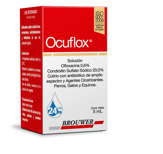 Ocuflox 5 ml – Solución oftálmica antibiótica para perros y gatos