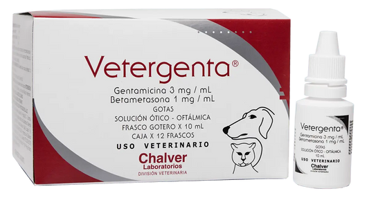 Vetergenta – Solución ótica antibacteriana para perros y gatos