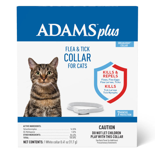Adams Plus Collar for Cats – Collar Antipulgas y Garrapatas con Protección Prolongada